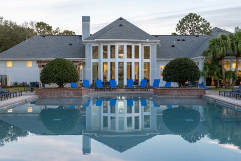 Pool at Dusk at Blu on the Boulevard, Baton Rouge